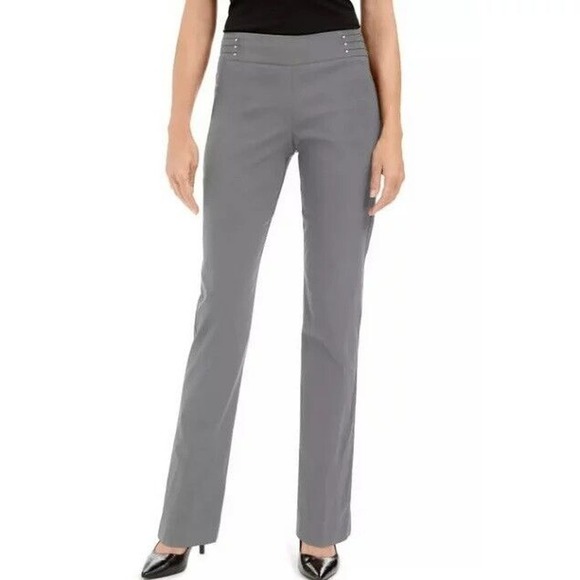 JM Collection Women's Studded Pull-on Tummy Control Pants - Picture 1 of 11